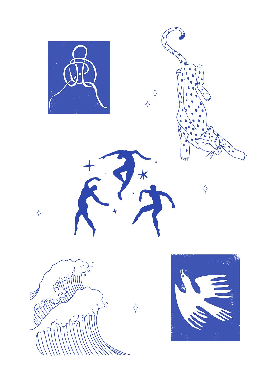 Poster - Abstract Blauw Ontwerp