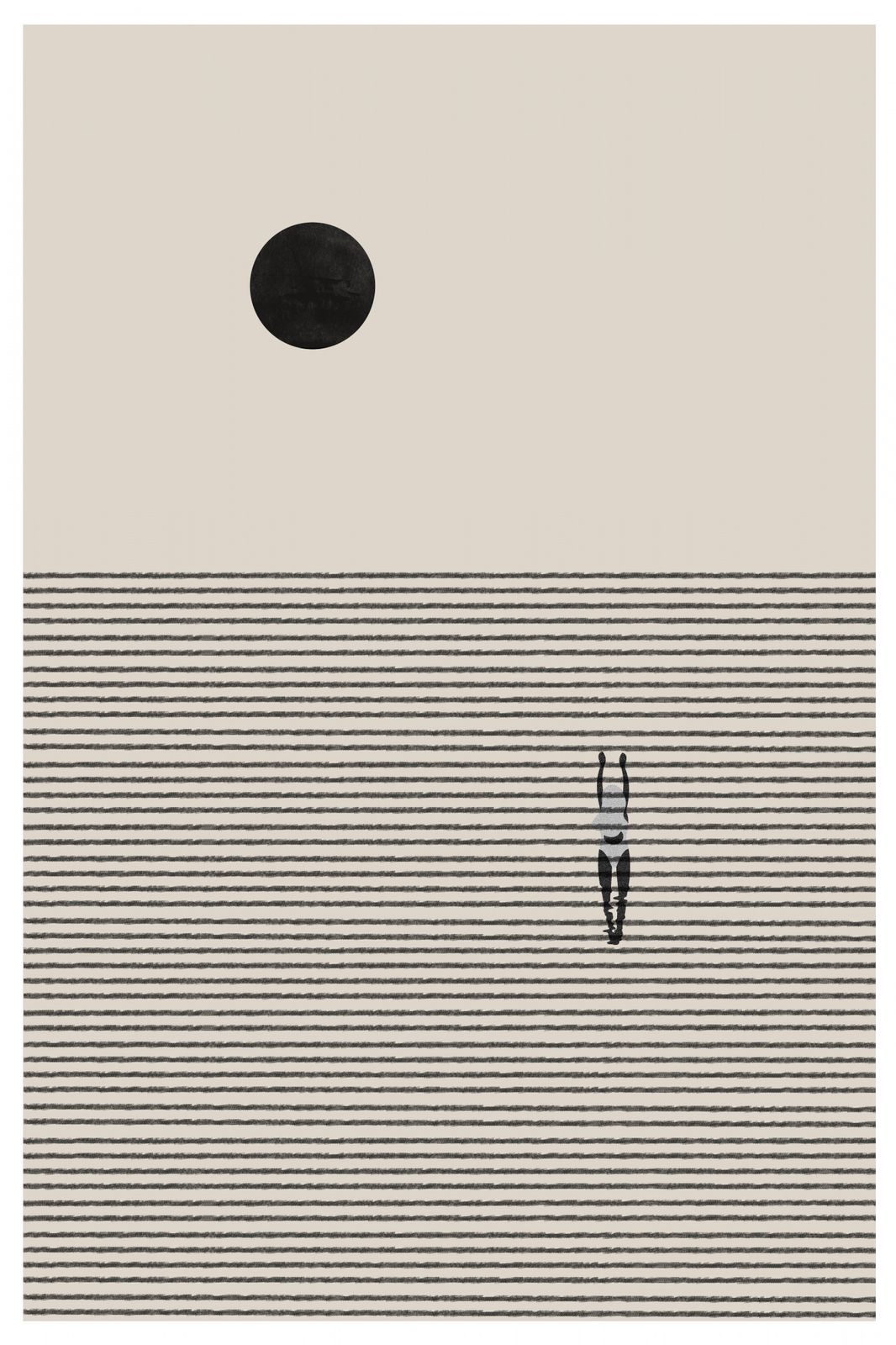 Poster - Minimalistische Maan en Figuren