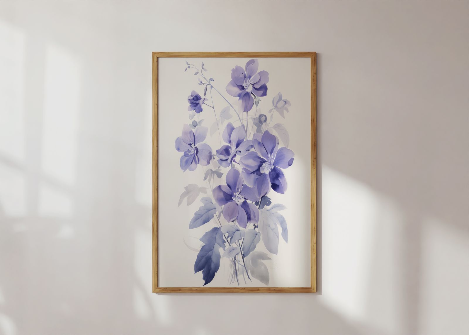 Poster - Paarse Bloemenkunst