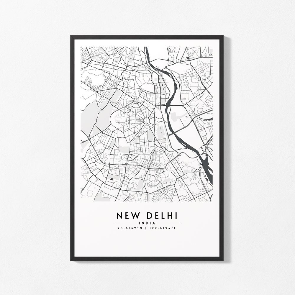 Poster - New Delhi Kaart