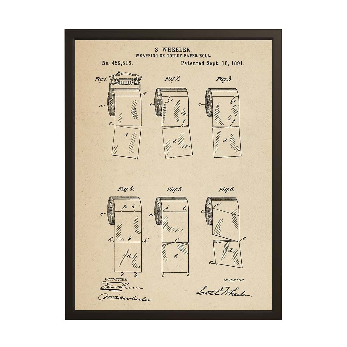 Octrooitekening Poster - Toiletpapierrol