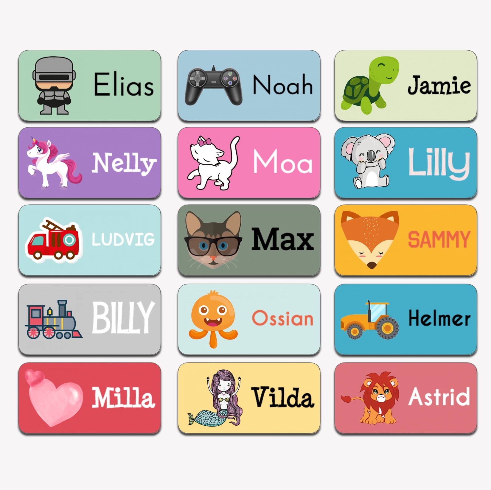 Naamstickers 128 stuk