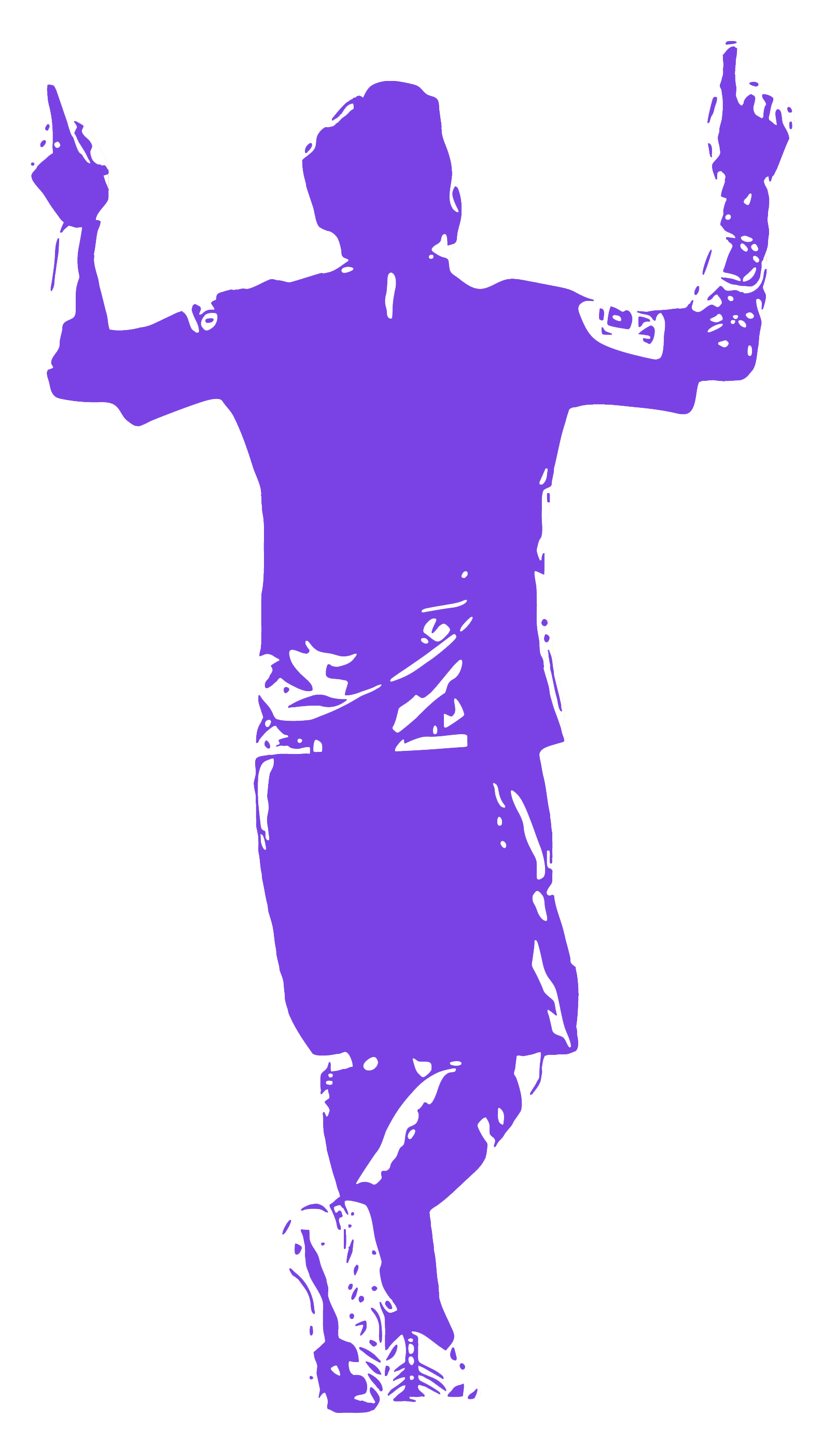 Wallstickers - Football Player / Personalised Name and Number-New-Purple-L (56x99cm)