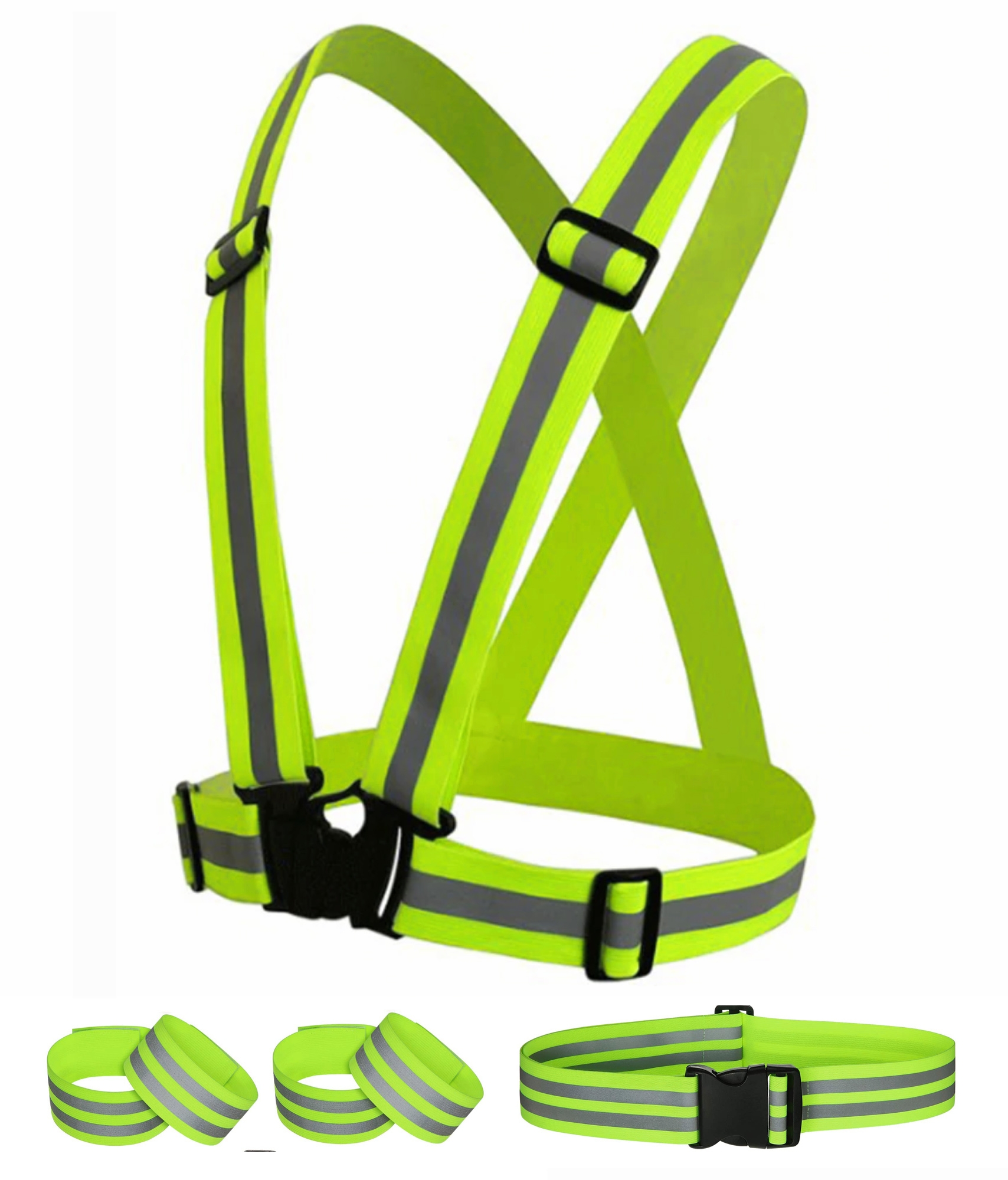 Reflecterend harnas met banden / neon