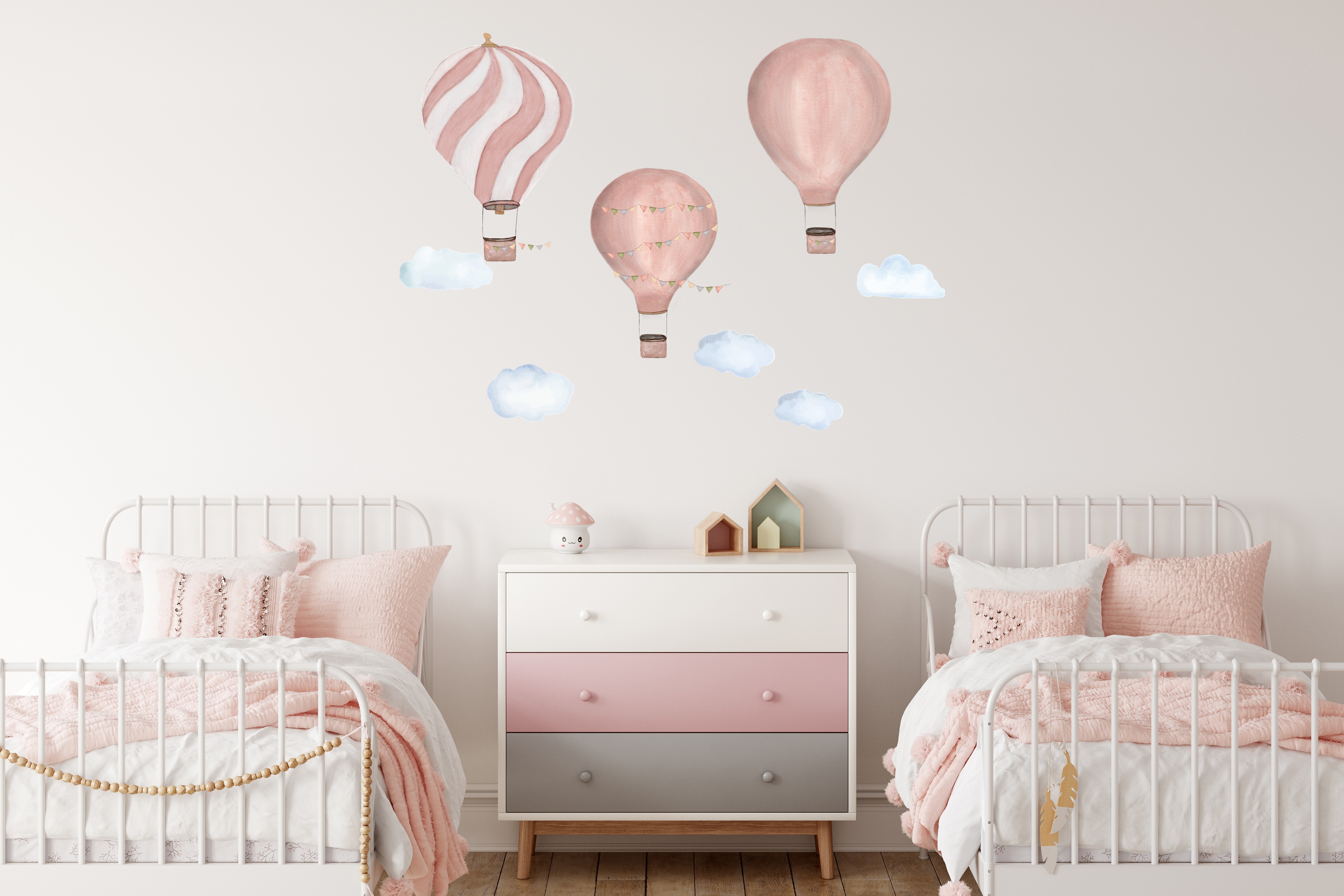 Muursticker - Sprookjesballonnen / Roze