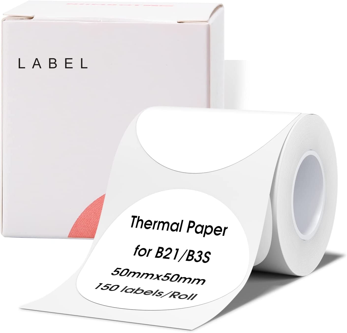 NIIMBOT Etiketten Stickers B1 / B21 / B3S 50 x 50mm / 150 stuks / Wit / Rond