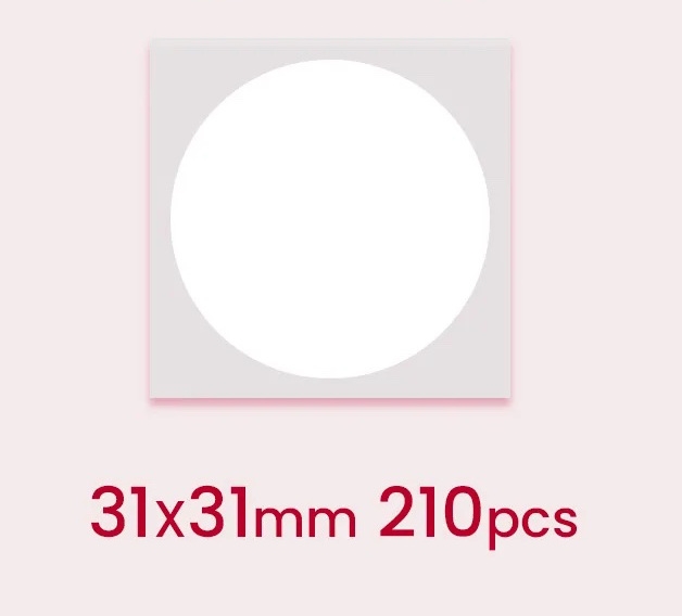 NIIMBOT Etiketten Stickers B Serie 31mm / 210 stuks / Wit / Rond