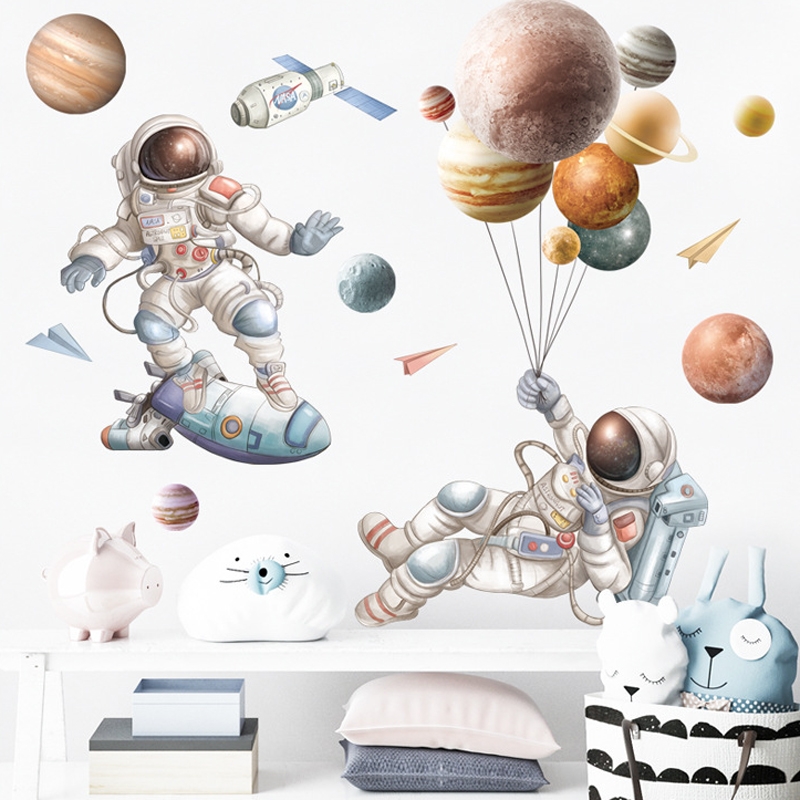 Muursticker - Astronaut Planeet