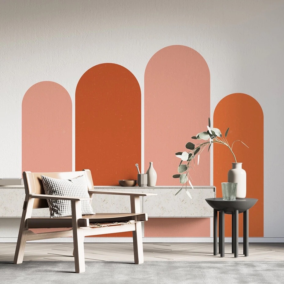 Muursticker - Boho Boog / Roze en Bruin