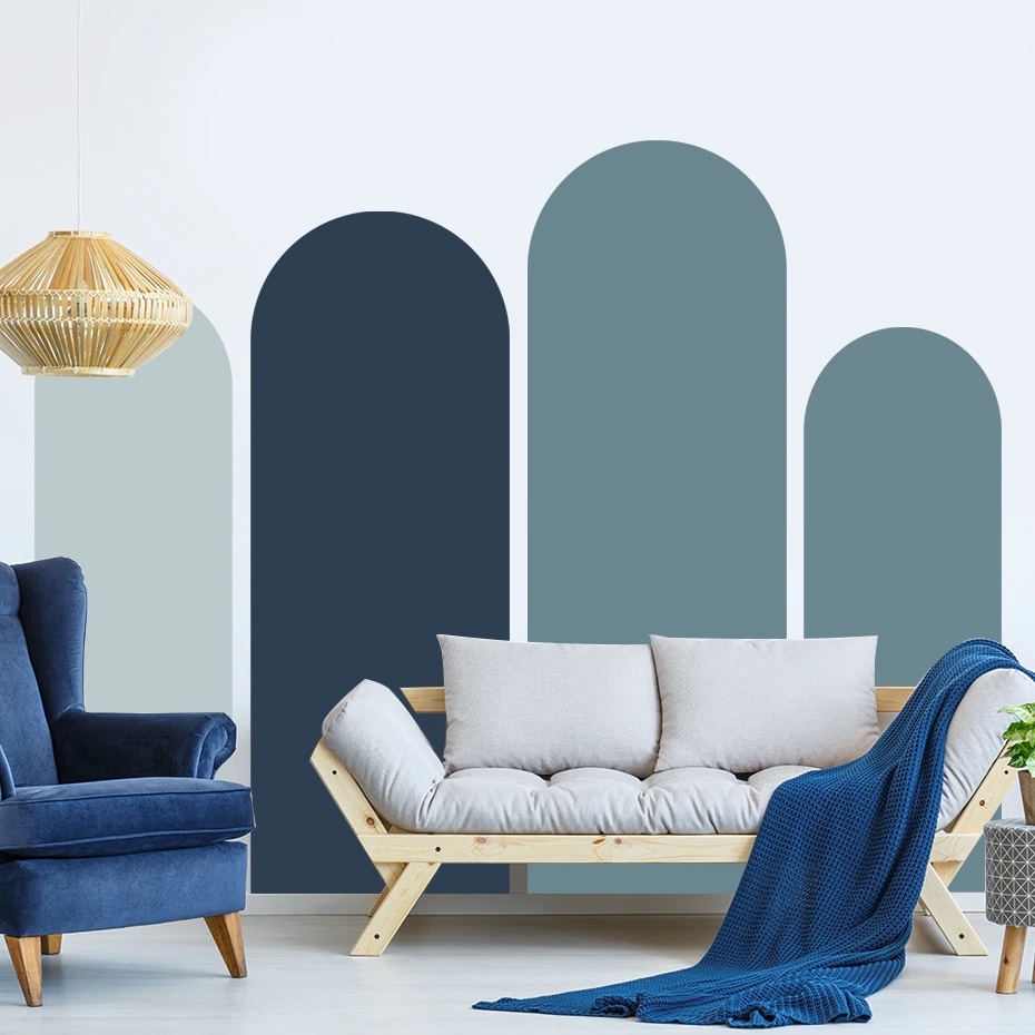 Muursticker - Boho Boog / Blauw
