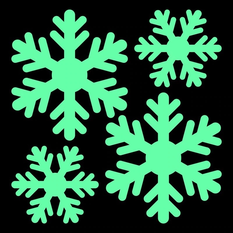 Muursticker - Sneeuwvlokken / Gloed in het donker / 03