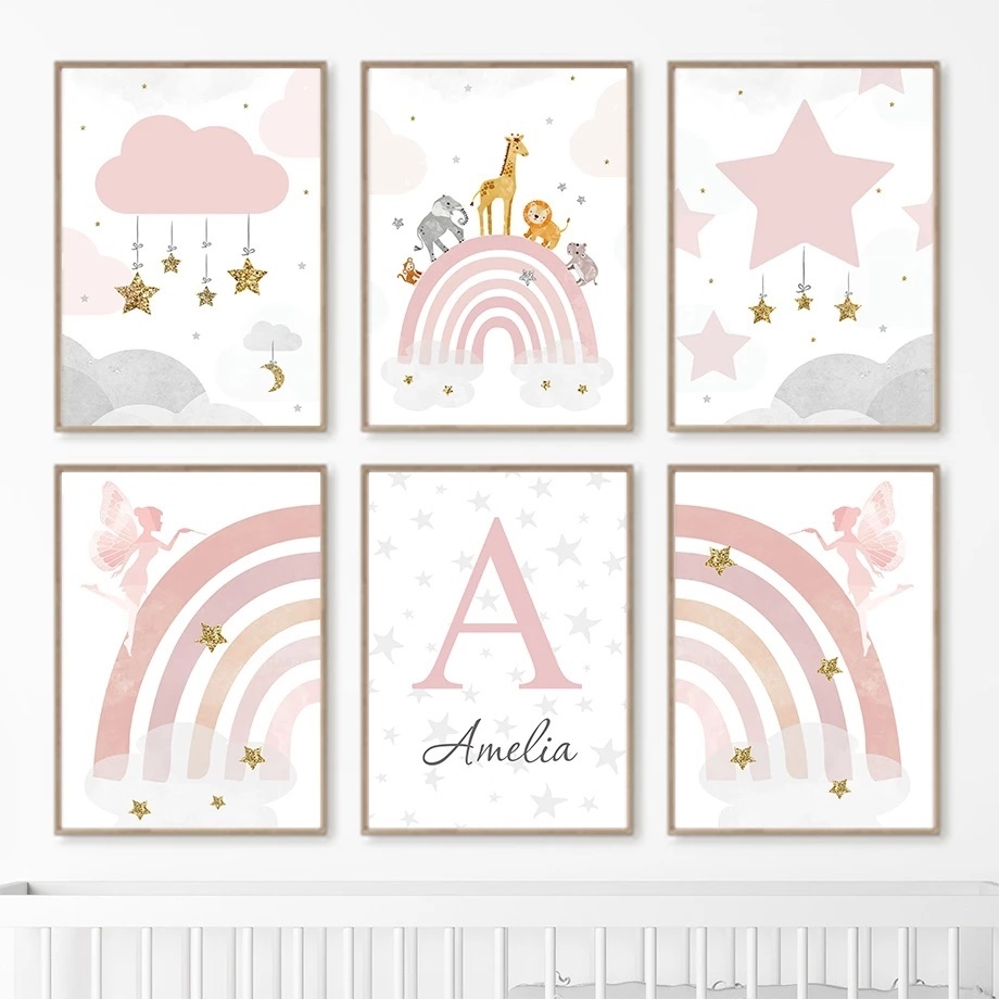 Posters - Sterren en regenboog / set van 6