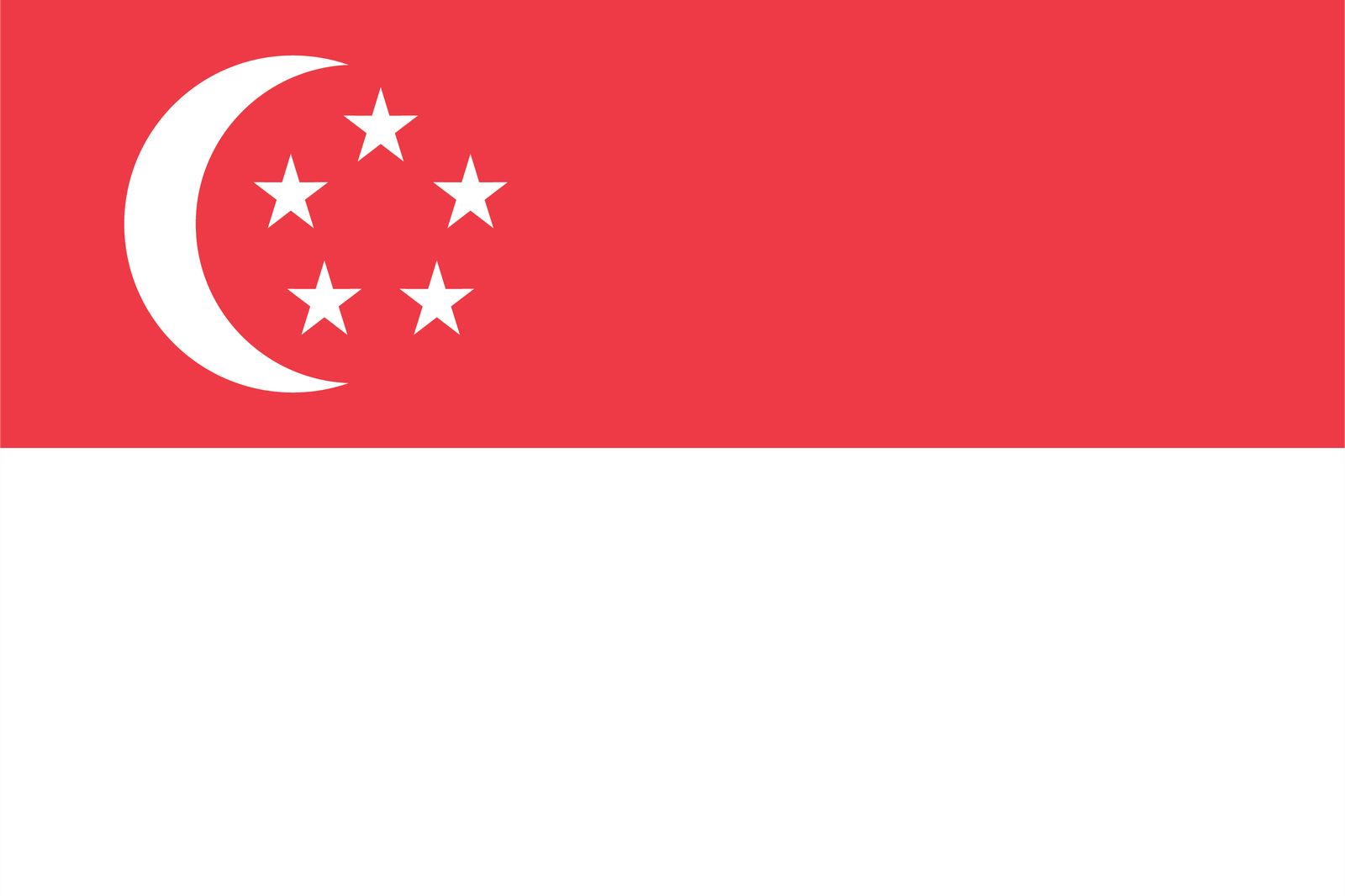 Singapore Vlag - Sticker