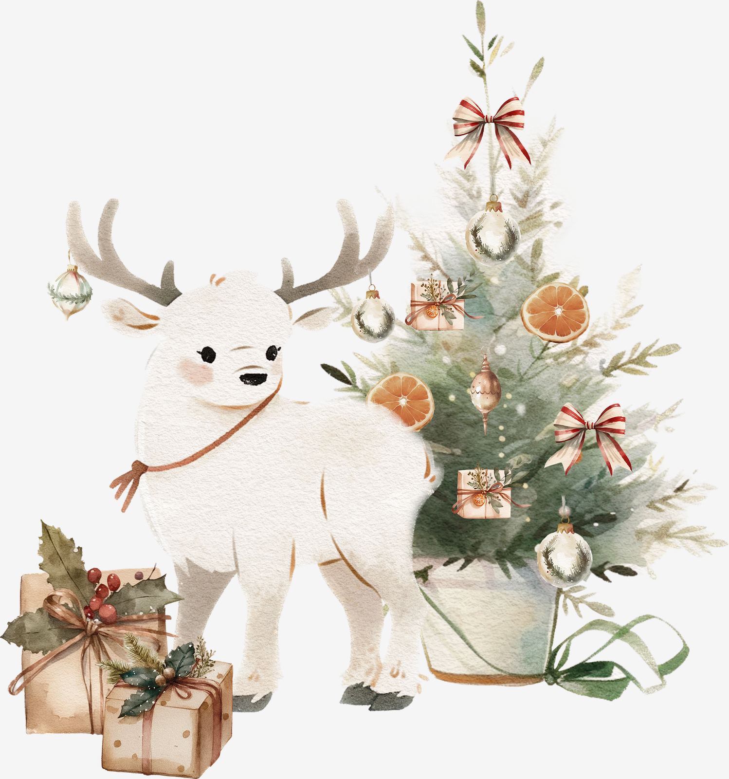 Kerststicker met Rendier