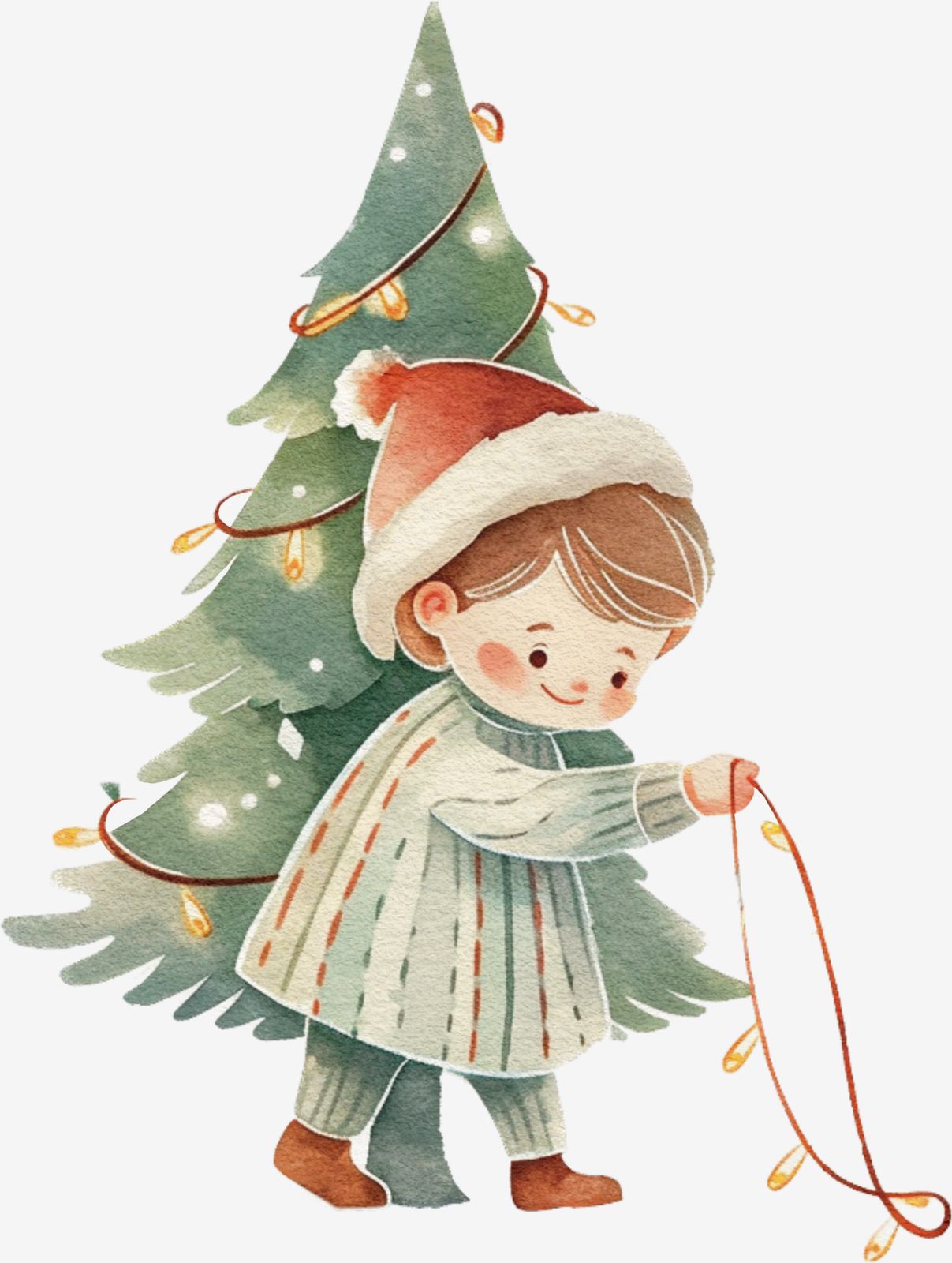 Kerstboom Jongen Sticker
