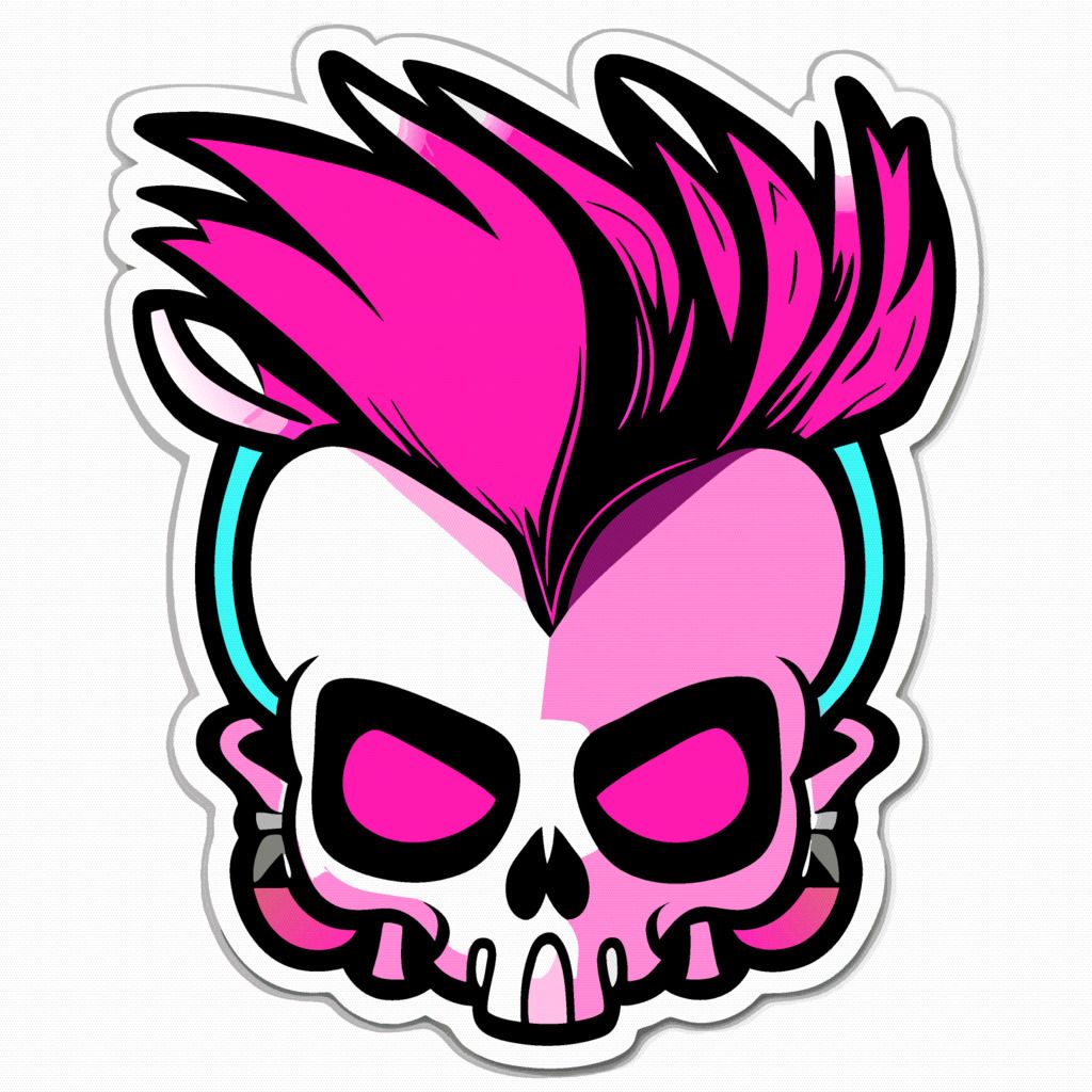 Sticker - Punk Skull Design