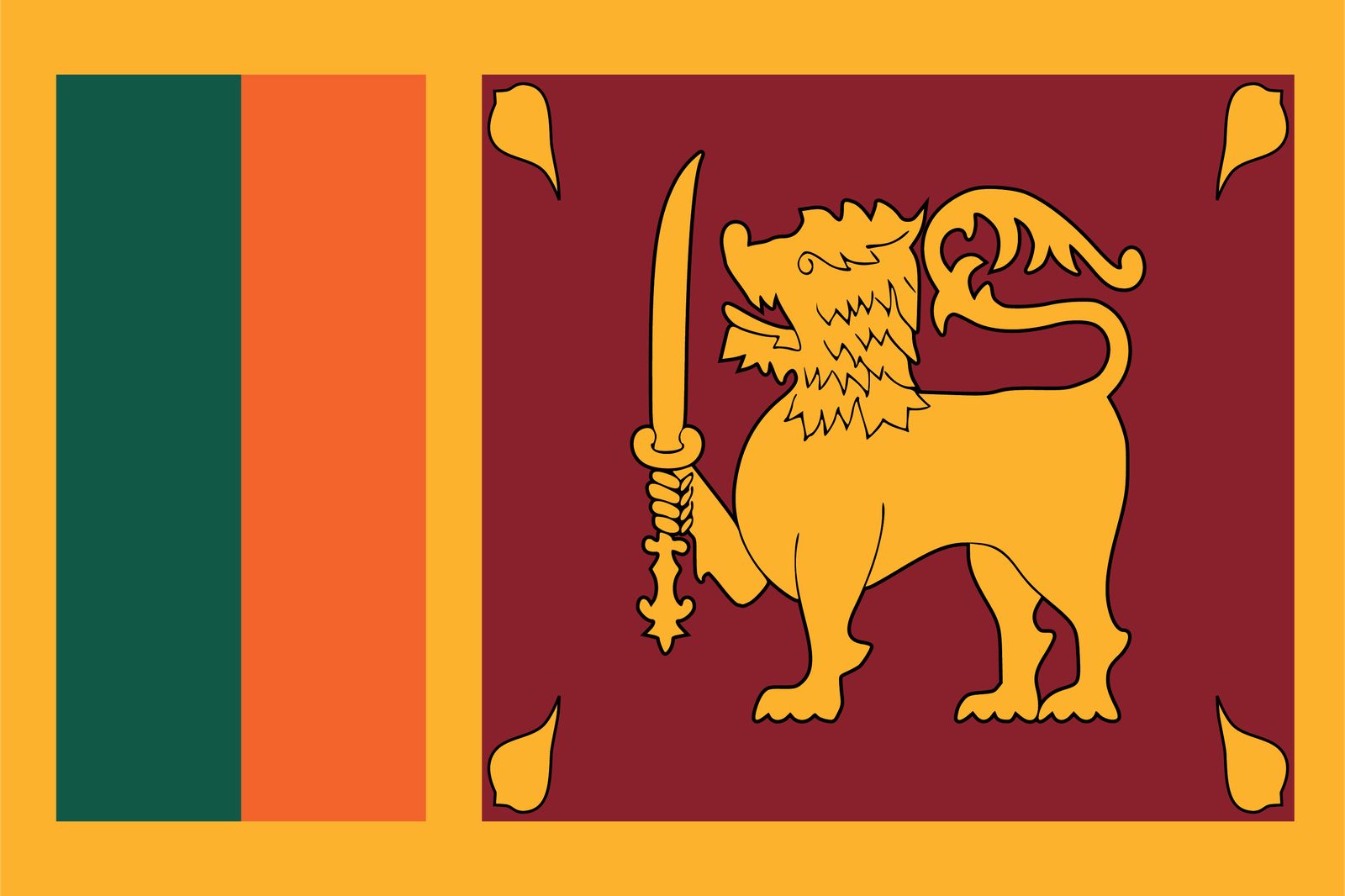 Sri Lanka Vlag - Sticker