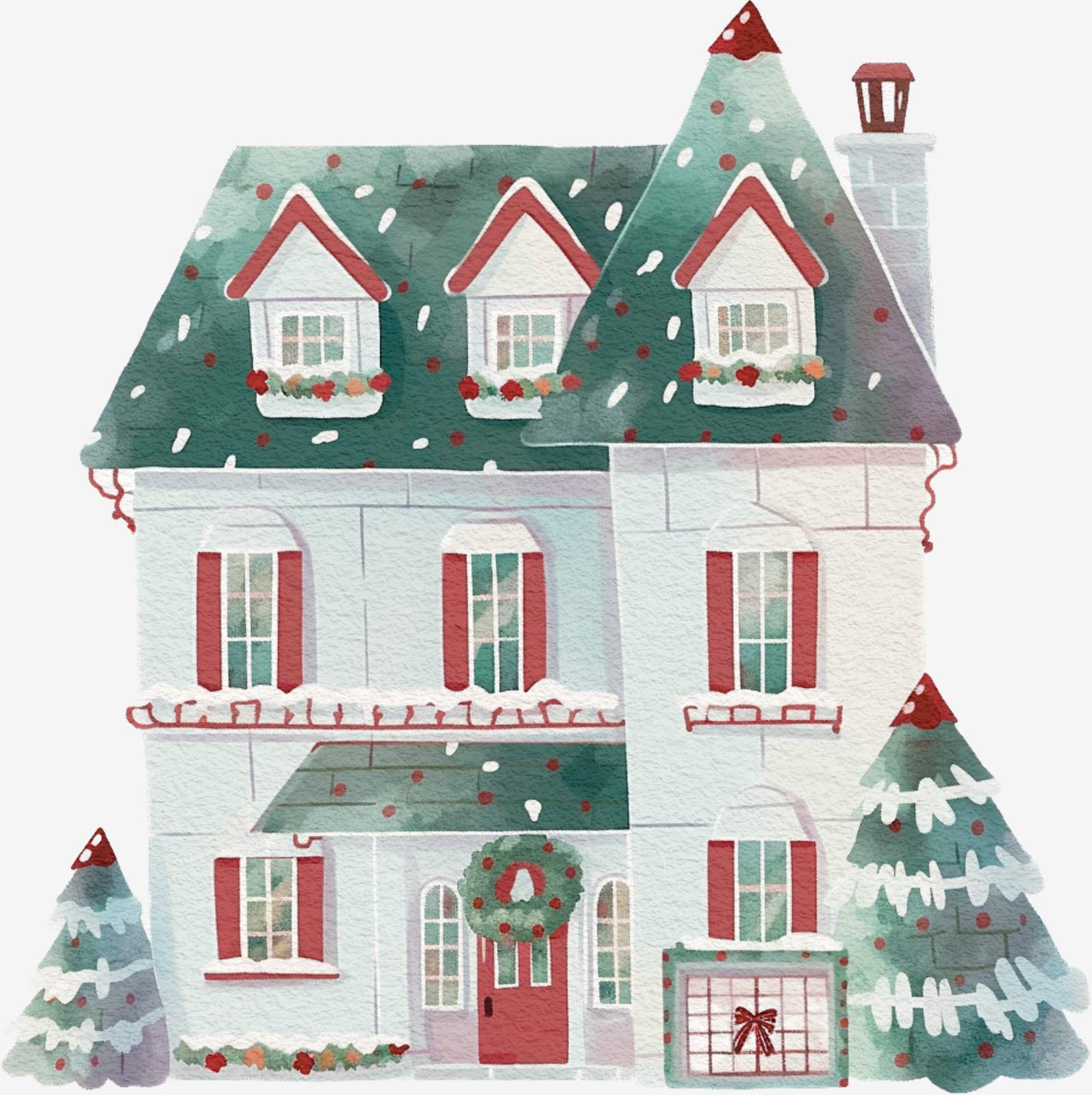 Feestelijk Huis Kerststicker