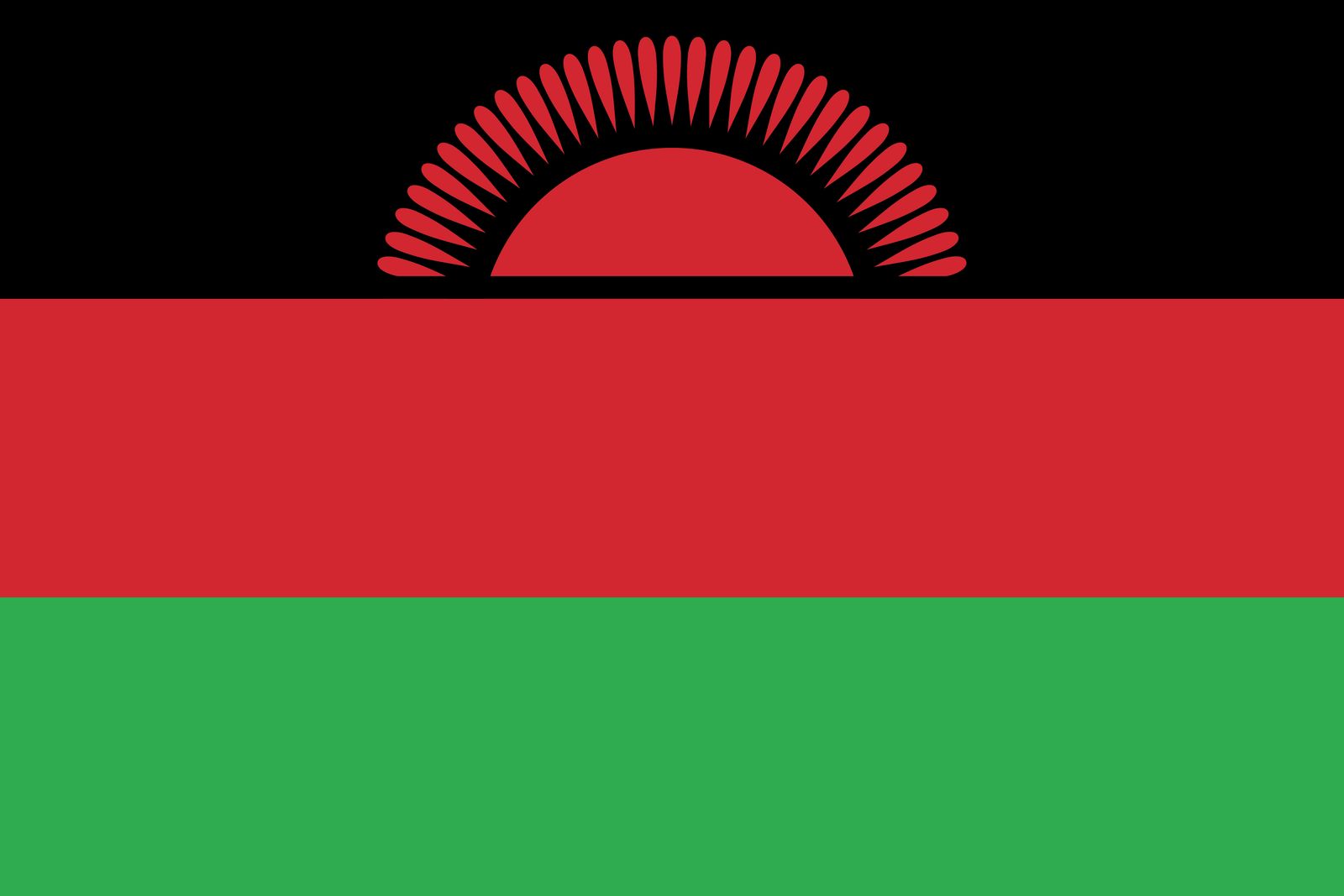 Malawi Vlag - Sticker