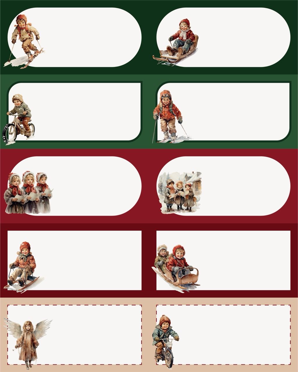 Kerstpakketlabels 8,5 × 4,2 cm – 180 labels