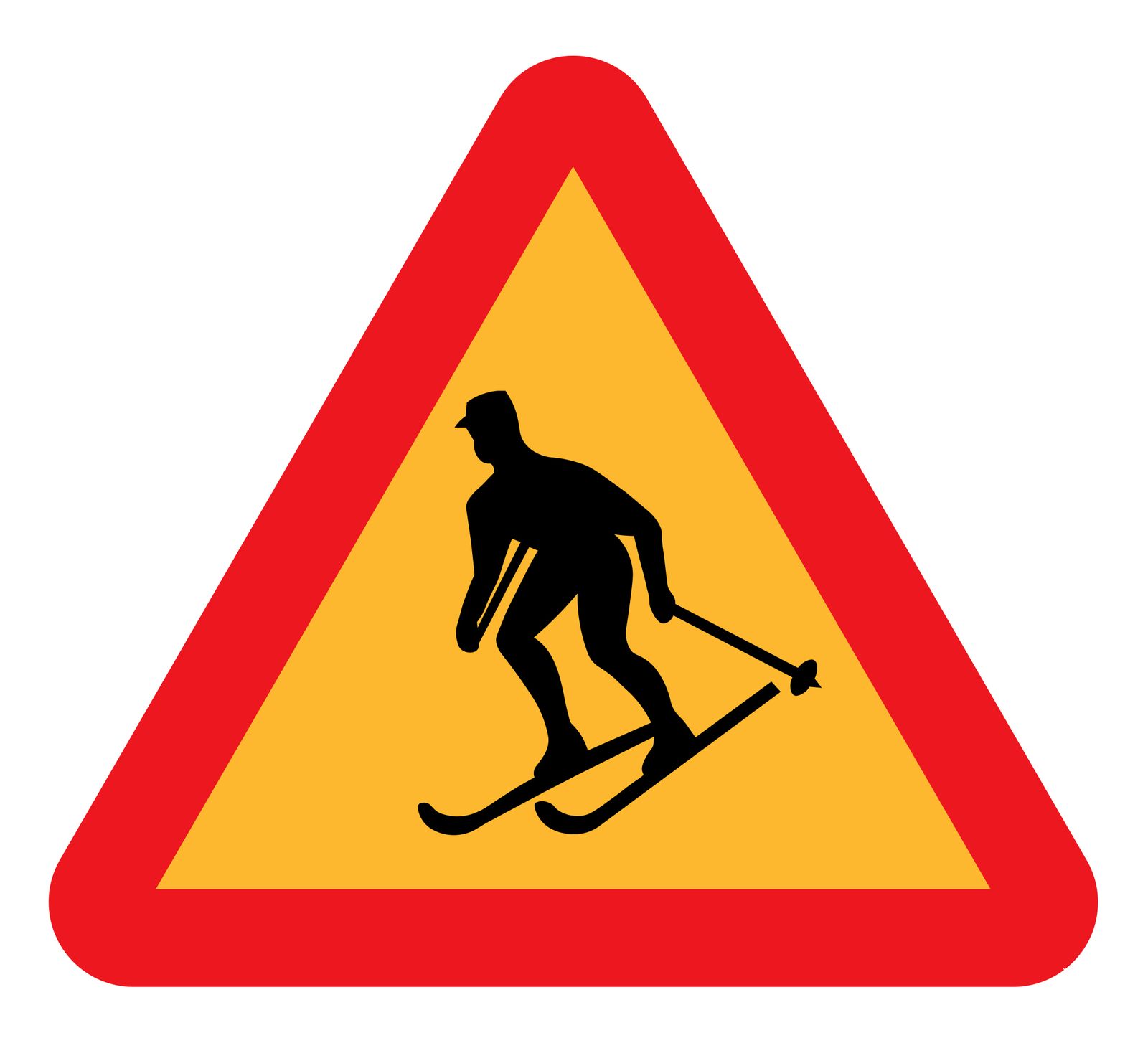 Sticker - Ski Waarschuwingsteken