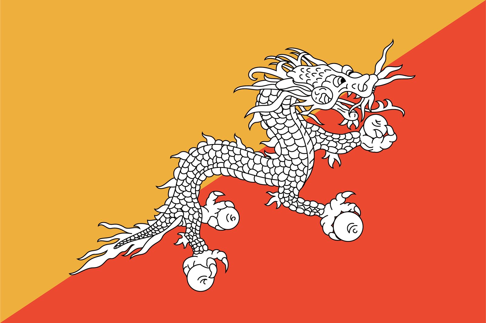 Bhutan Vlag - Sticker