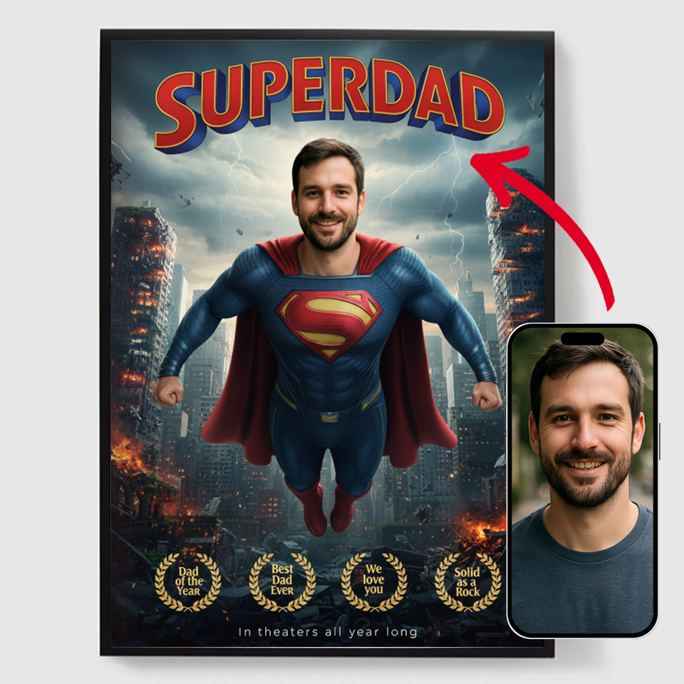 Gepersonaliseerde Poster – SuperDAD – AI-Poster