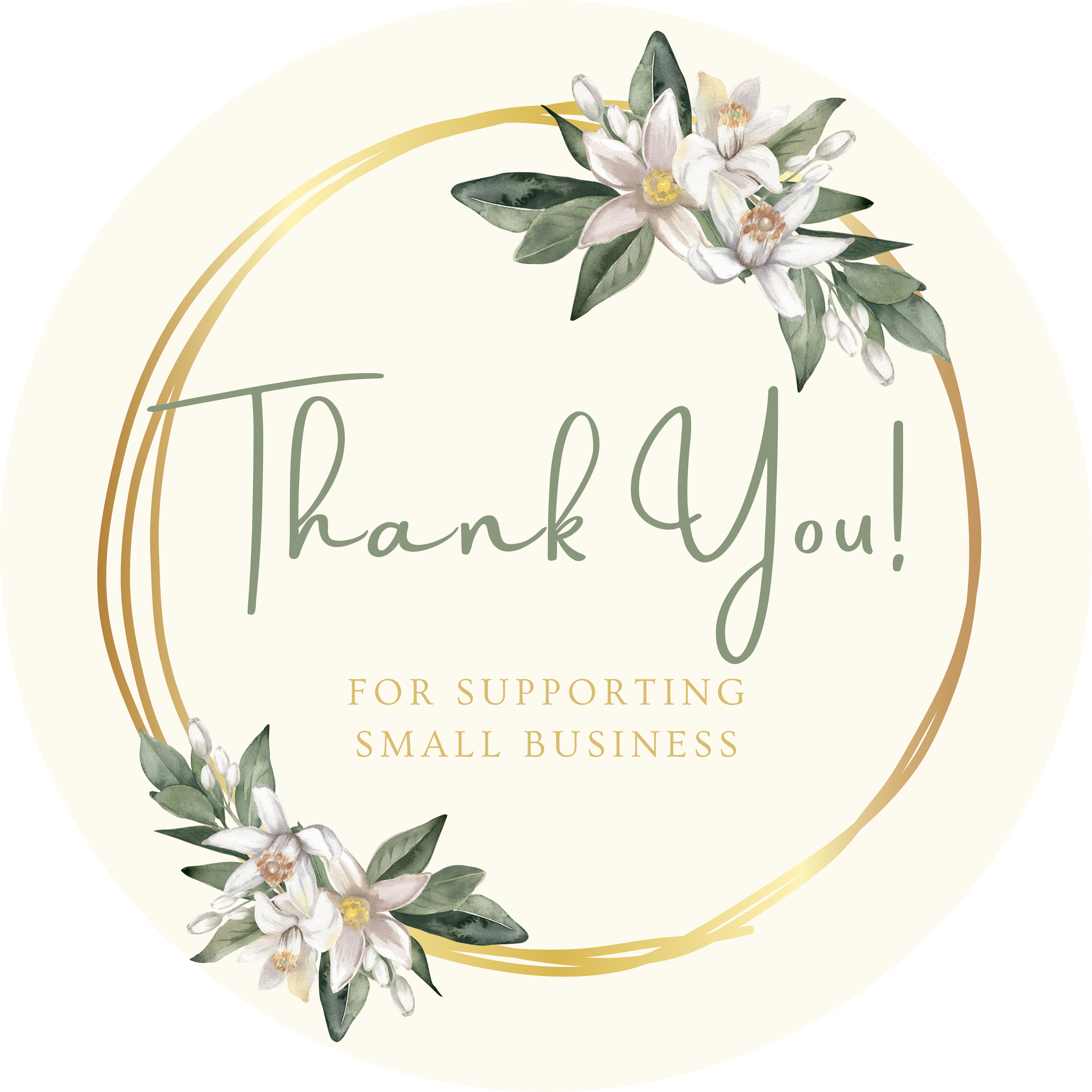 Cirkel Label - Persoonlijke Sticker - Elegante Bloemen