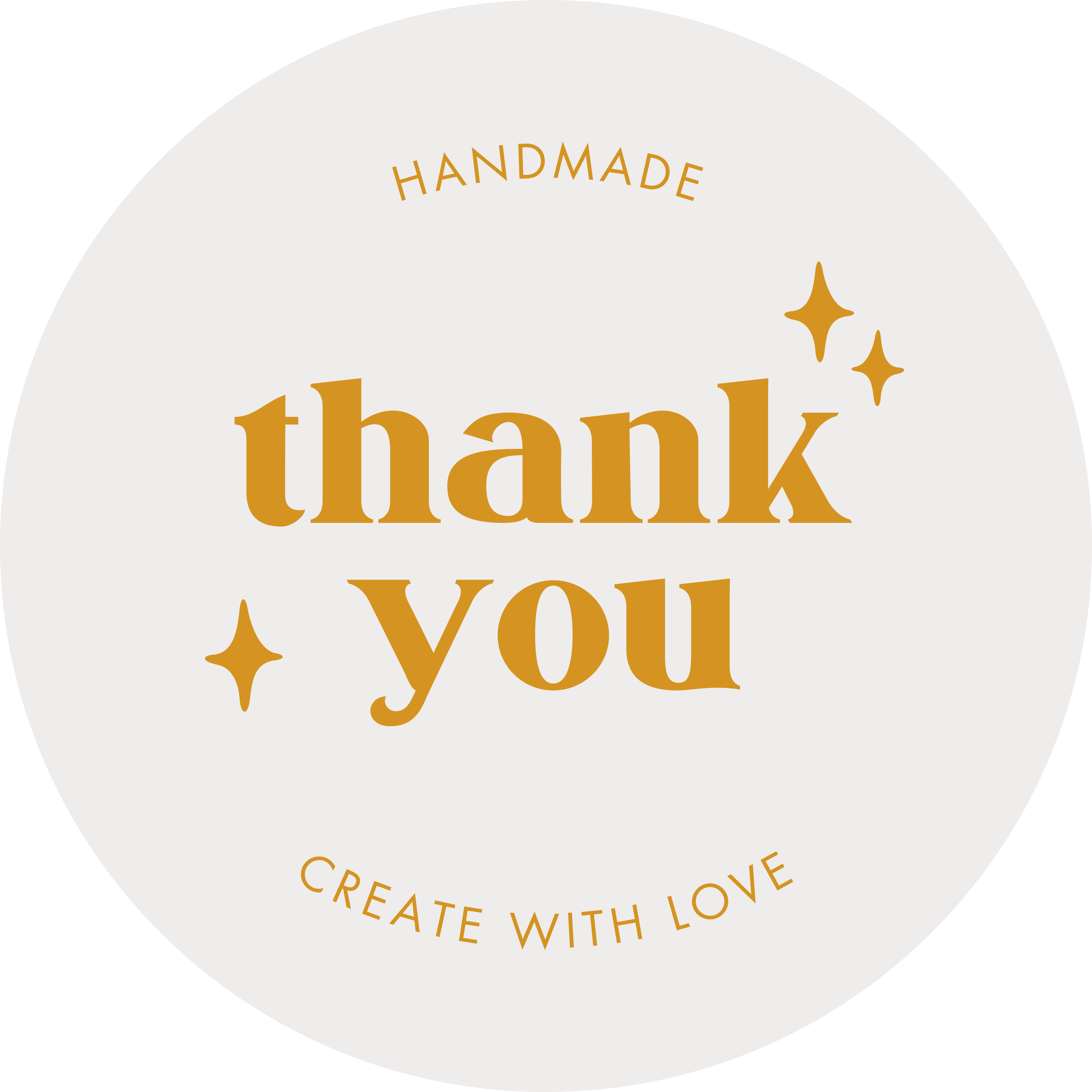 Cirkel Label - Persoonlijke Sticker - Handgemaakt met Liefde