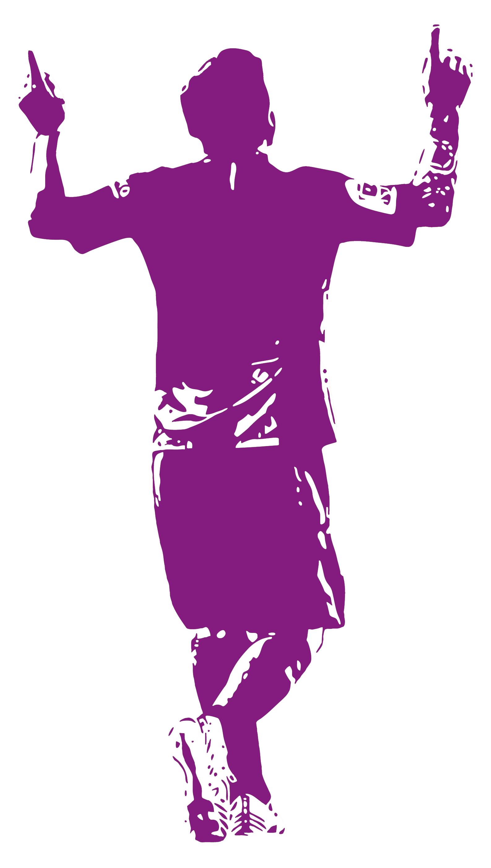 Wallstickers - Football Player / Personalised Name and Number-New-Violet-L (56x99cm)
