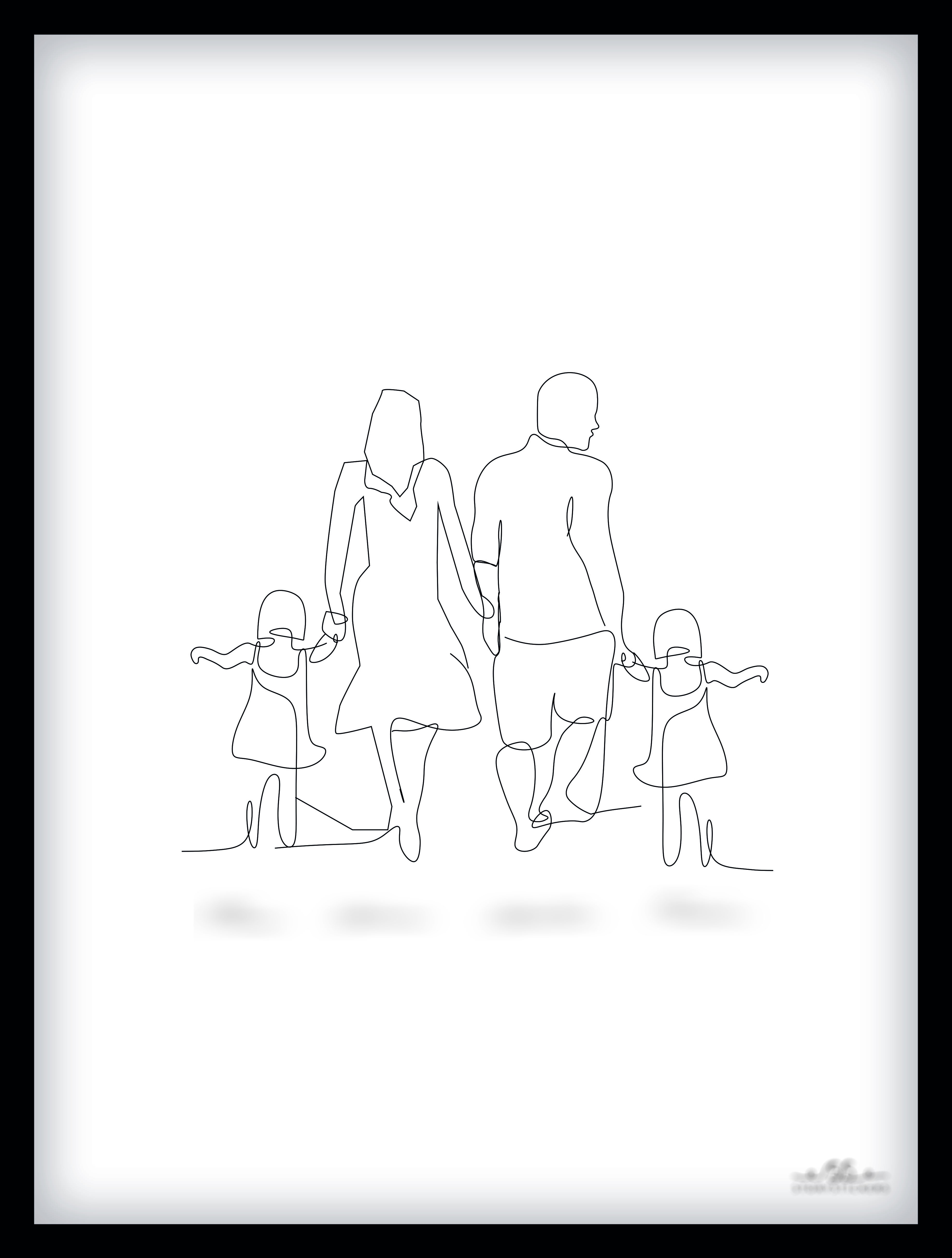 Poster - Familie / Twee Kinderen