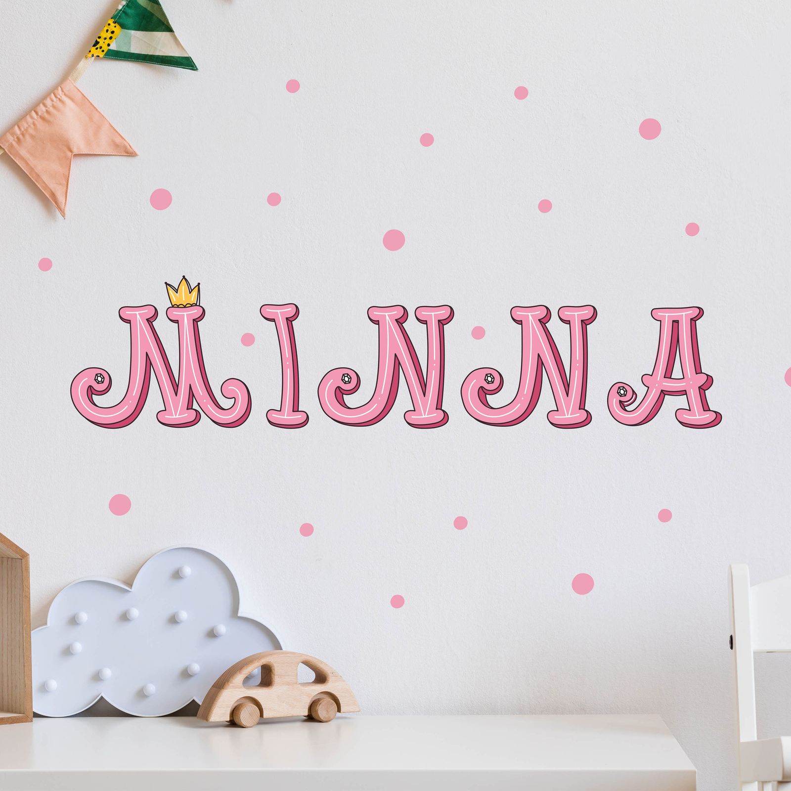 Aanpasbare Roze Naammuurklever