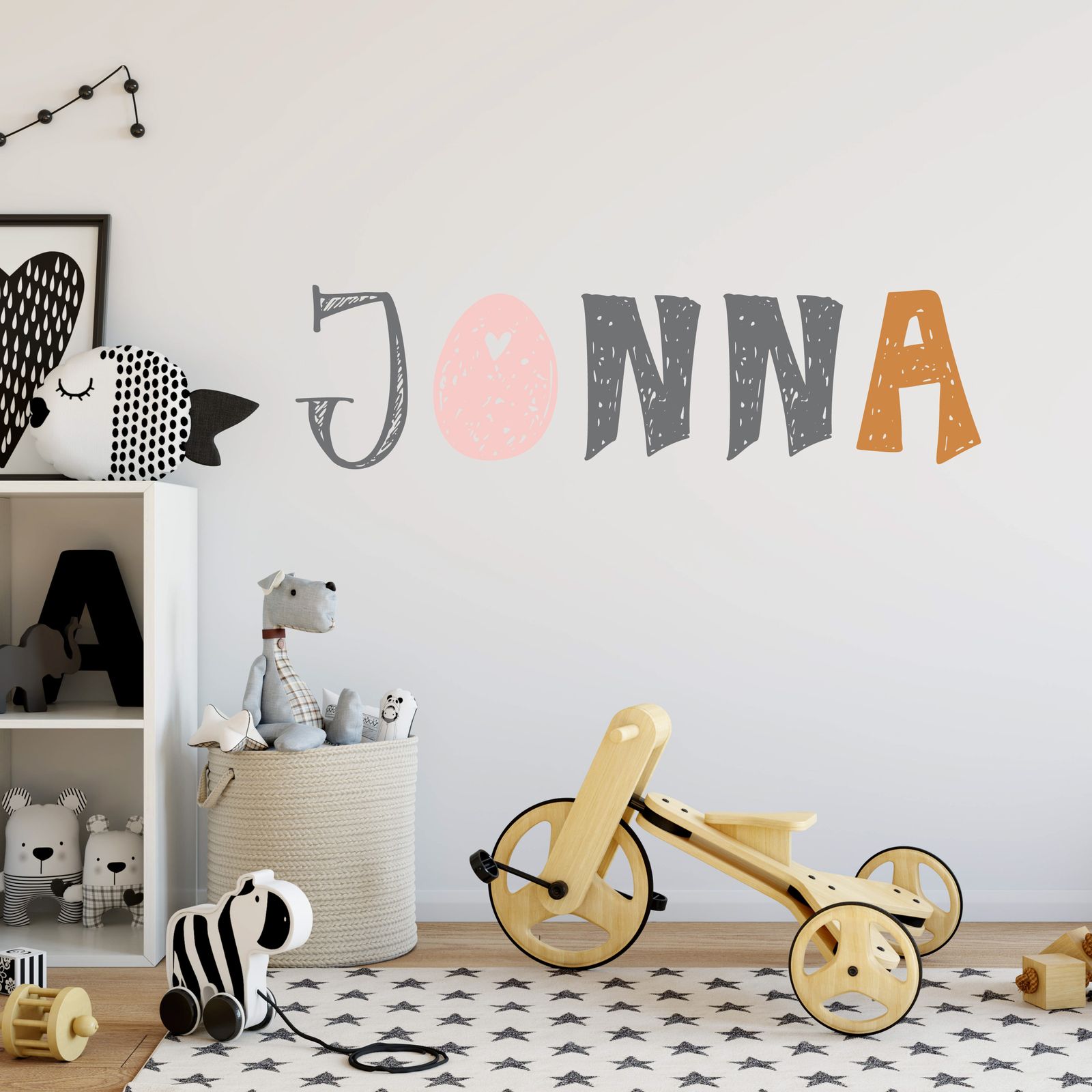 Aanpasbare Naammuurstickers voor de Kinderkamer