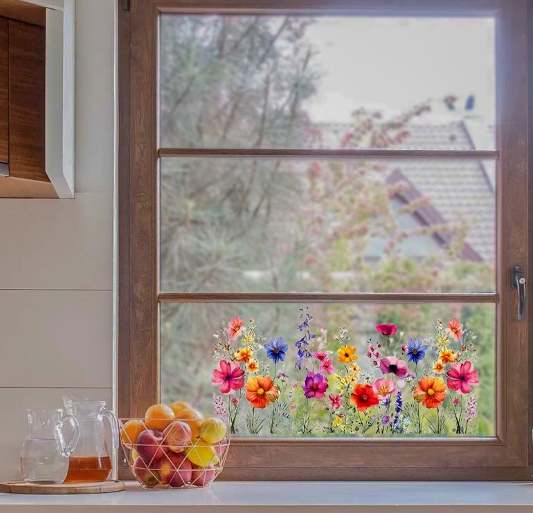 Muursticker - Levendige Bloementuin