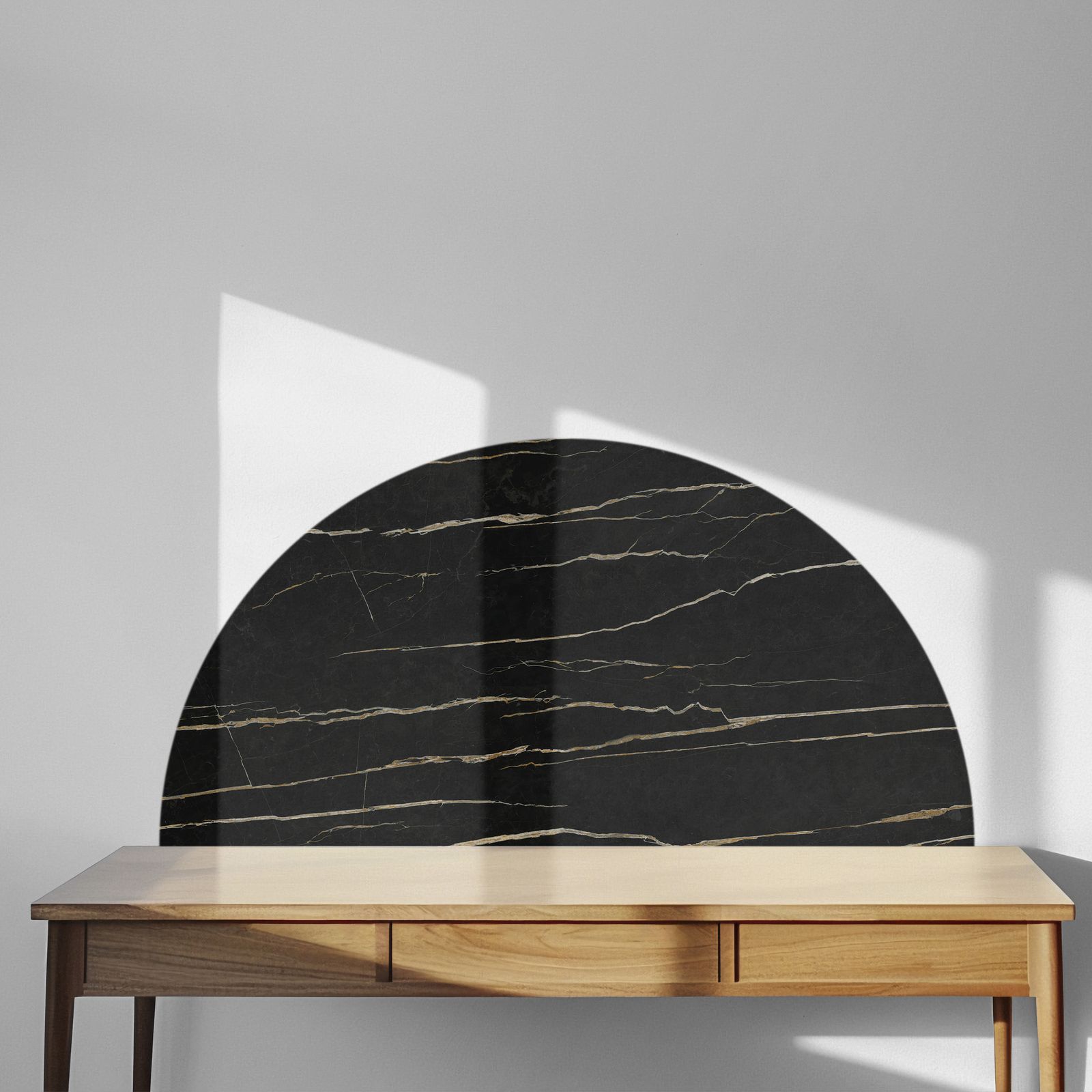 Muursticker / Halve Cirkel - Elegante Marmer