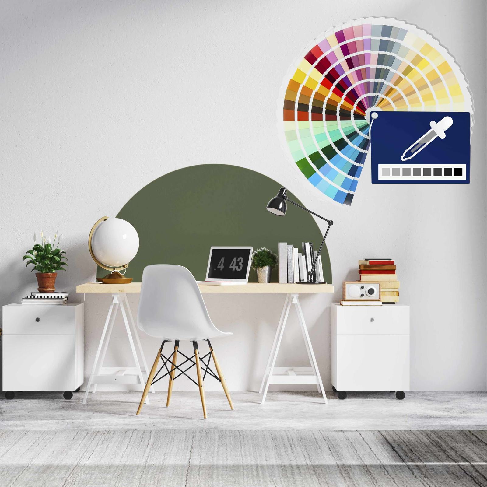 Wandsticker / Halve Cirkel / Kies je eigen kleur- Bureau Accent