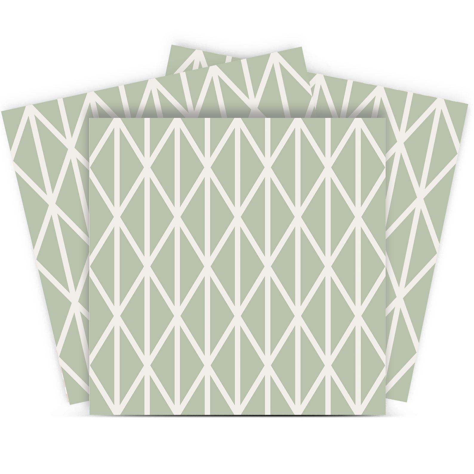 Tegesticker - Geometrisch Groen Patroon
