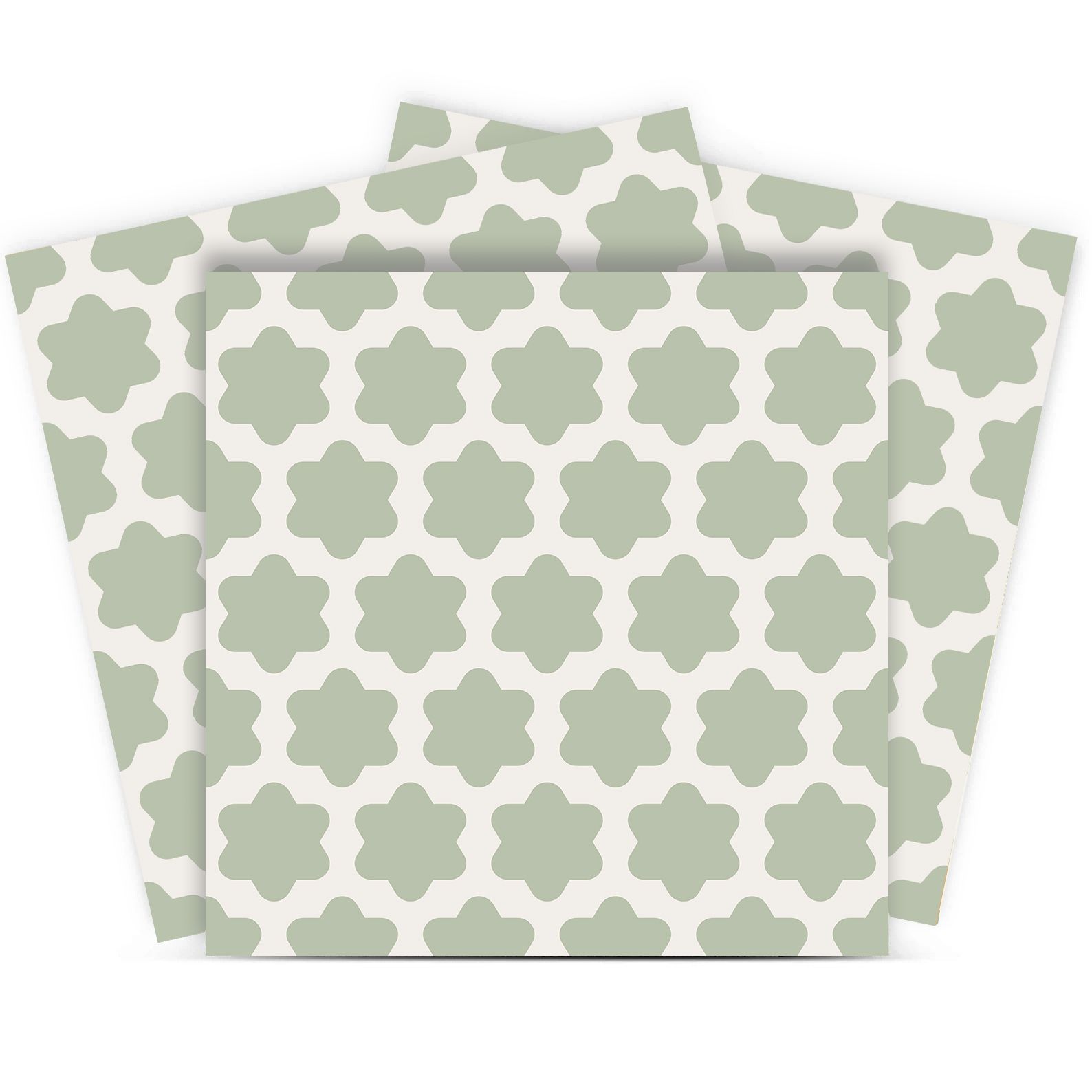 Tegelkasticker - Groen Bloemmotief