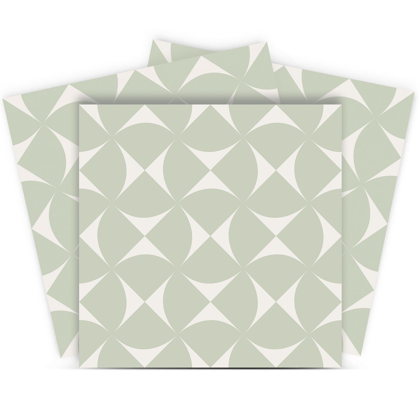 Tile Sticker - Geometrisch Groen Patroon