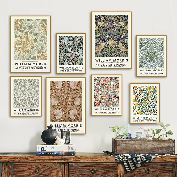 Poster - WILLIAM MORRIS / ARTS & CRAFTS PIONEER / Set van 8