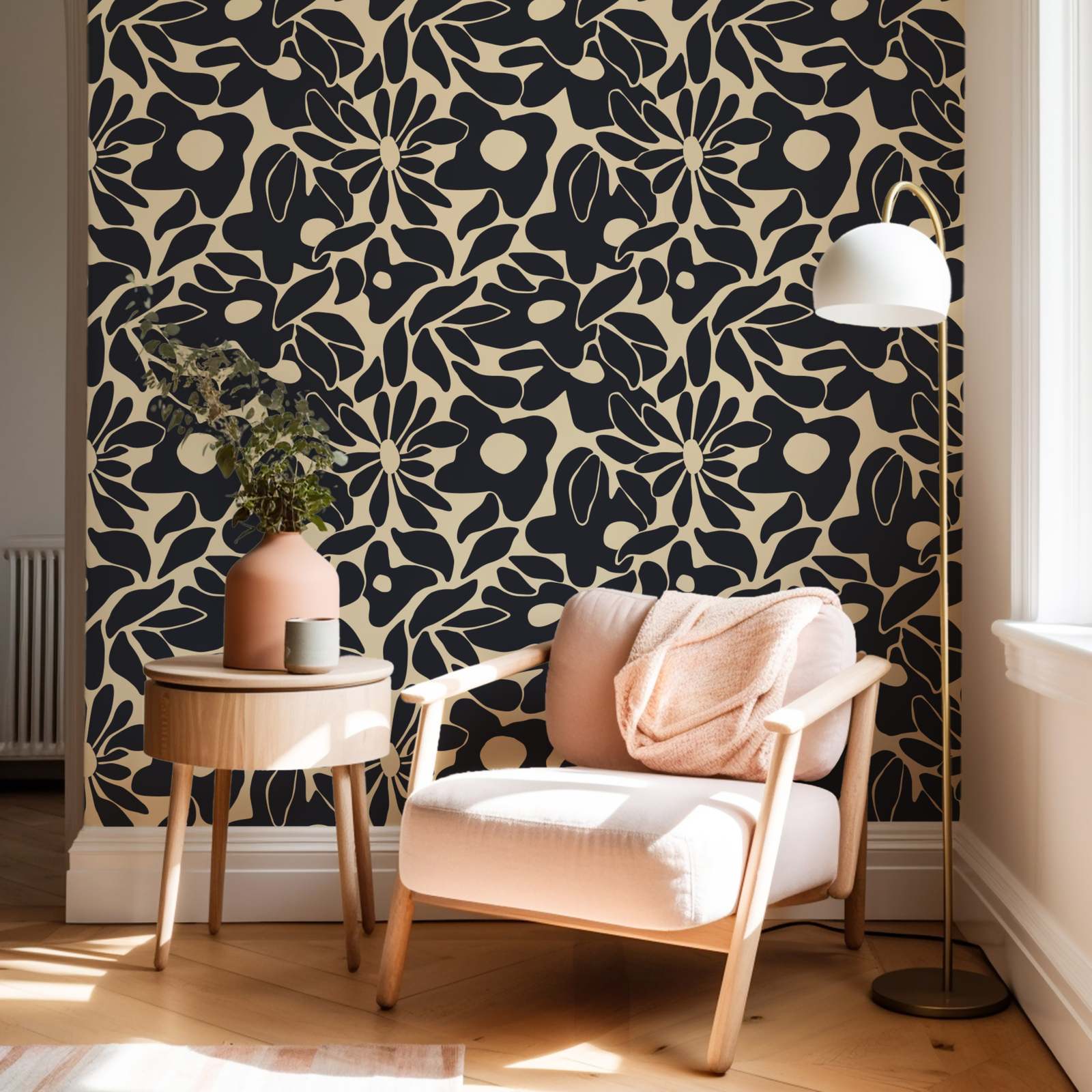 Bloemenpatroon Behangdecoratie