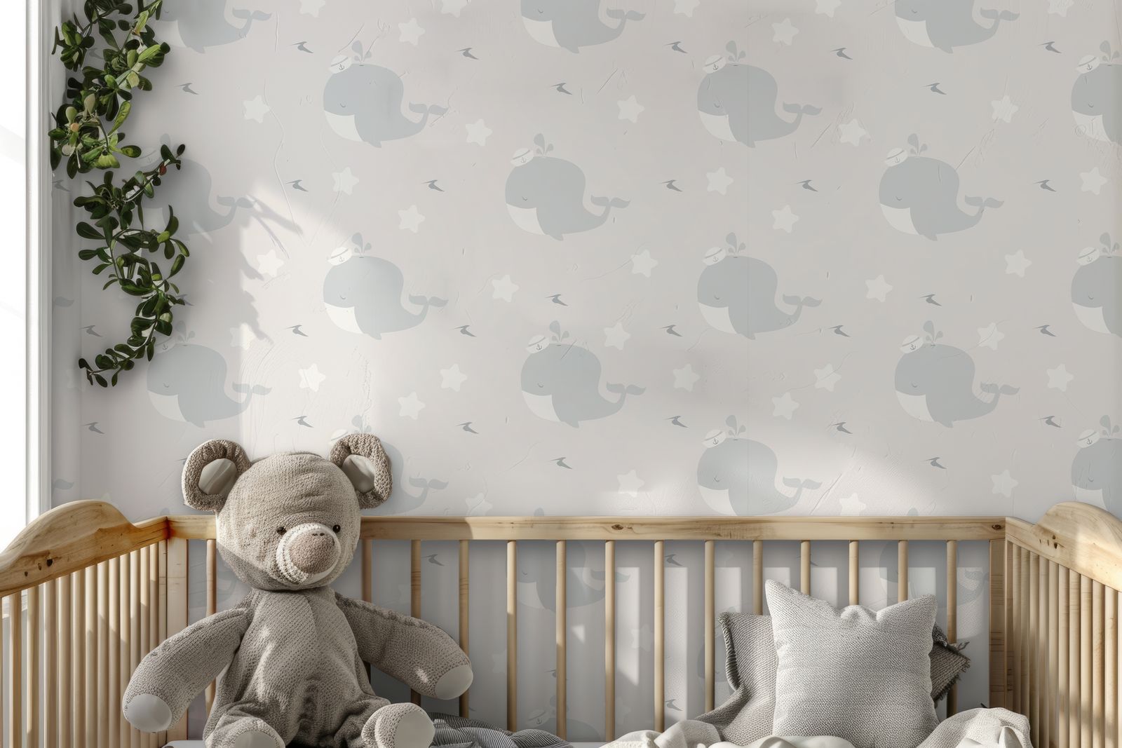 Schattig Walvispatroon Muurpapier