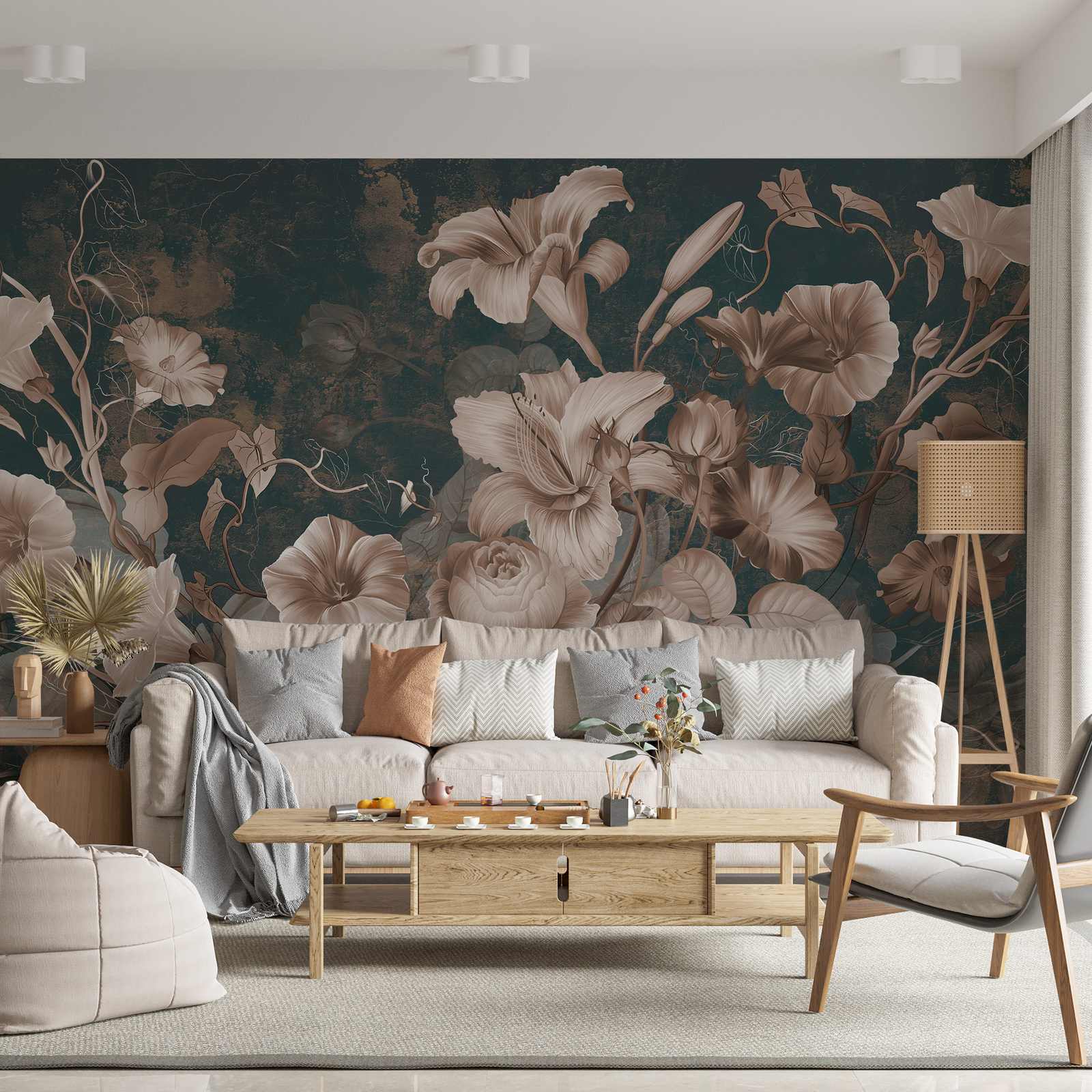 Behang - Bloemrijke Elegantie