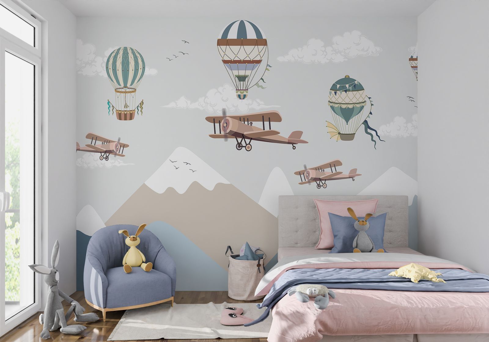 Behang - Luchtballon Avontuur